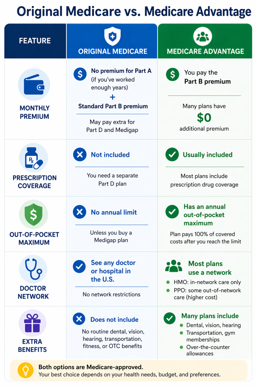 Original Medicare vs Medicare Advantage Comparison